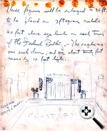 Planning sketch of the Federa Building facade