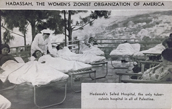 Hadassah administers and supports the only tuberculosis hospital in Palestine at Safed.