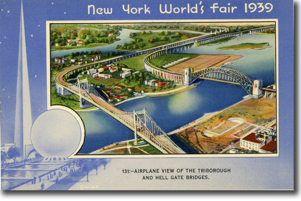 Airplane View of the Triborough and Hell Gate Bridges.