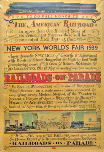 Railroads on Parade rare poster - 1939 New York World's Fair