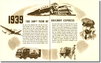 Railway Express 100 years of service in 1939