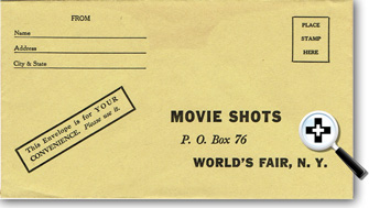 Mail-in photo order card envelope from the World's Fair