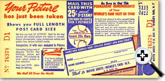 Mail-in photo order card from the World's Fair