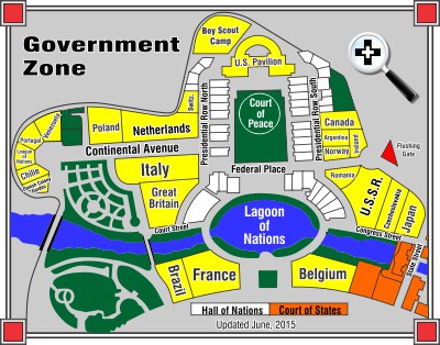 1939 New York World's Fair - Government Zone Map