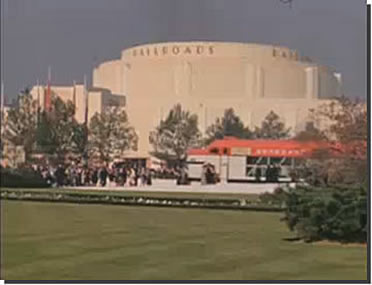 Railroad building at the 1939 New York World's Fair