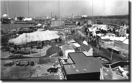 Construction of the Amusement Zone at the 1939 New York World's Fair