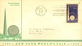 The First Day of Issue - 1939 New York World's Fair