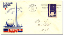 The First Day of Issue - 1939 New York World's Fair