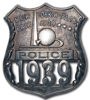 1939 World's Fair Police badge