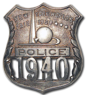 1940 World's Fair Police badge