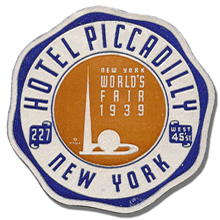 Hotel Piccadilly - 1939 New York World's Fair