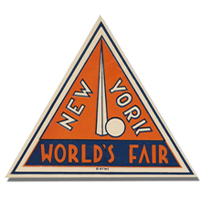 Triangular label  - 1939 New York World's Fair