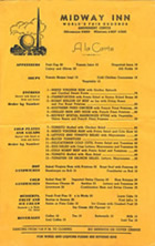 Midway Inn Menu page 1